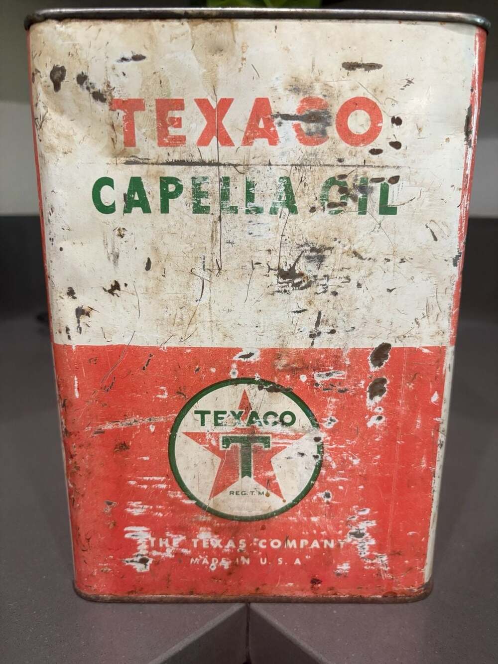 Vintage Texaco Capella Oil 1 Gallon Metal Can